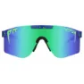 Pit Viper The Originals Double Wides Leonardo Polariserte Solbriller, Blue / green, Rainbow Mirror/CAT3