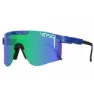 Pit Viper The Originals Double Wides Leonardo Polariserte Solbriller, Blue / green, Rainbow Mirror/CAT3