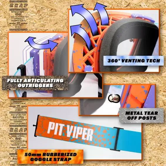 Pit Viper The Teremotto Brapstrap Briller, Orange / purple, CAT0 Pit Viper The Teremotto Brapstrap Briller, Orange / purple, CAT0
