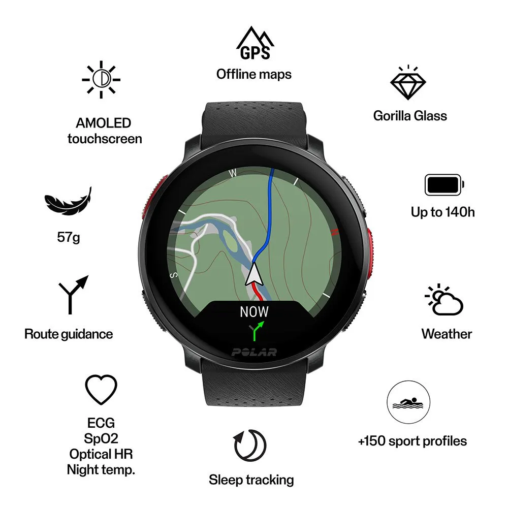 Polar Vantage V3-klokke + H&l-reim Polar Vantage V3-klokke + H&l-reim