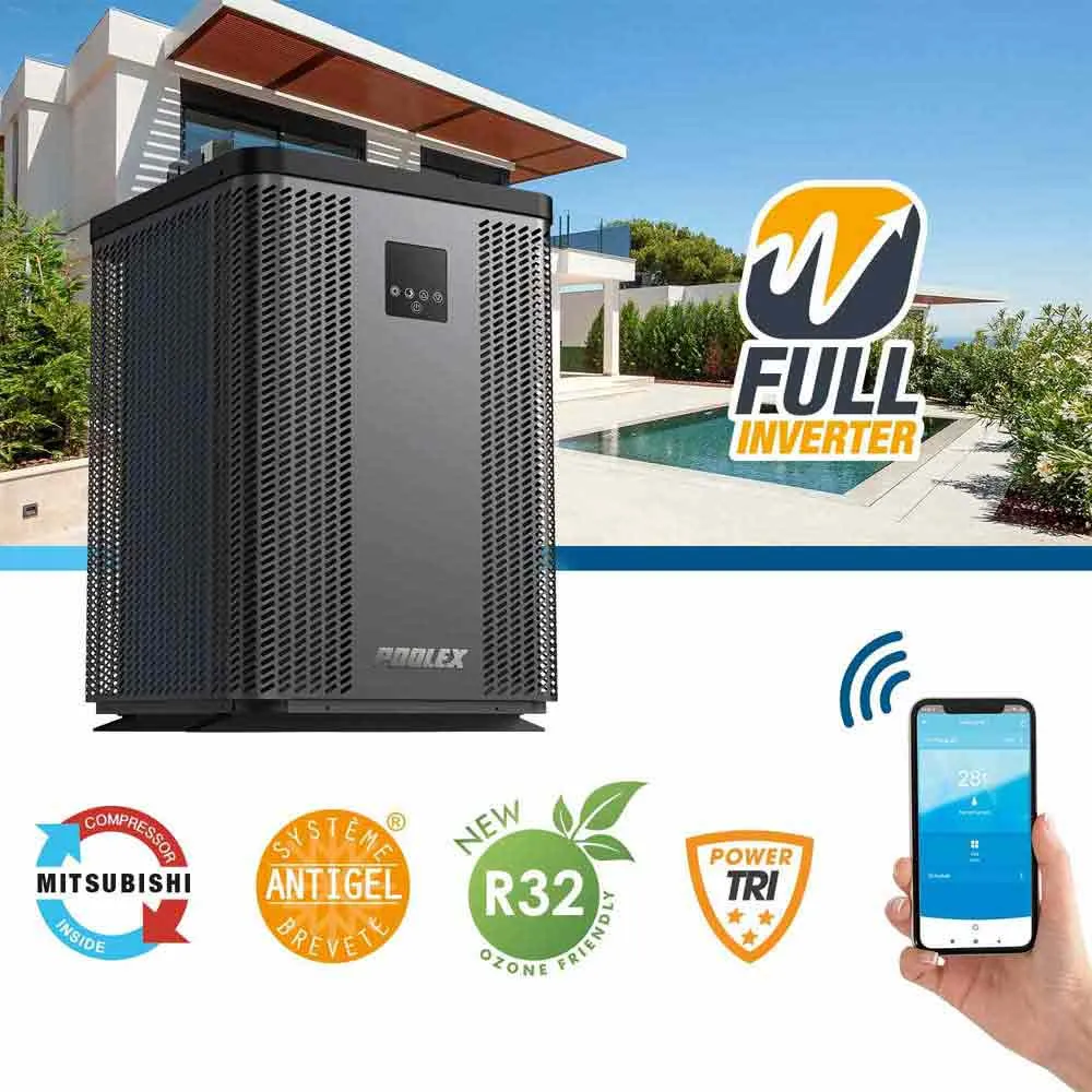 Poolex Silverline Top 60 20/40m3 6.4 Kw Invertervarmepumpe, Black, One Size