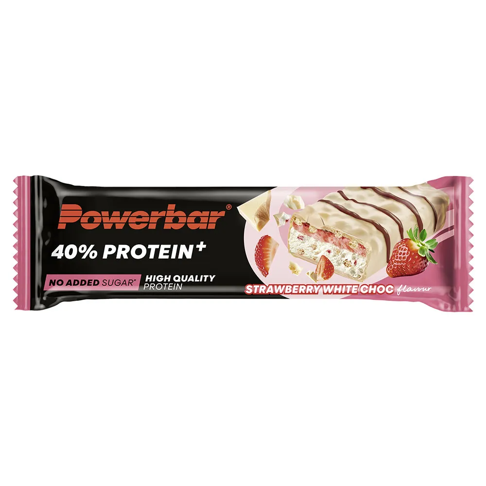 Powerbar 40% Protein+ Crisps 40g Proteinbarerboks Hvit Sjokolade Og Jordbær 12 Enheter, Multicolor, One Size
