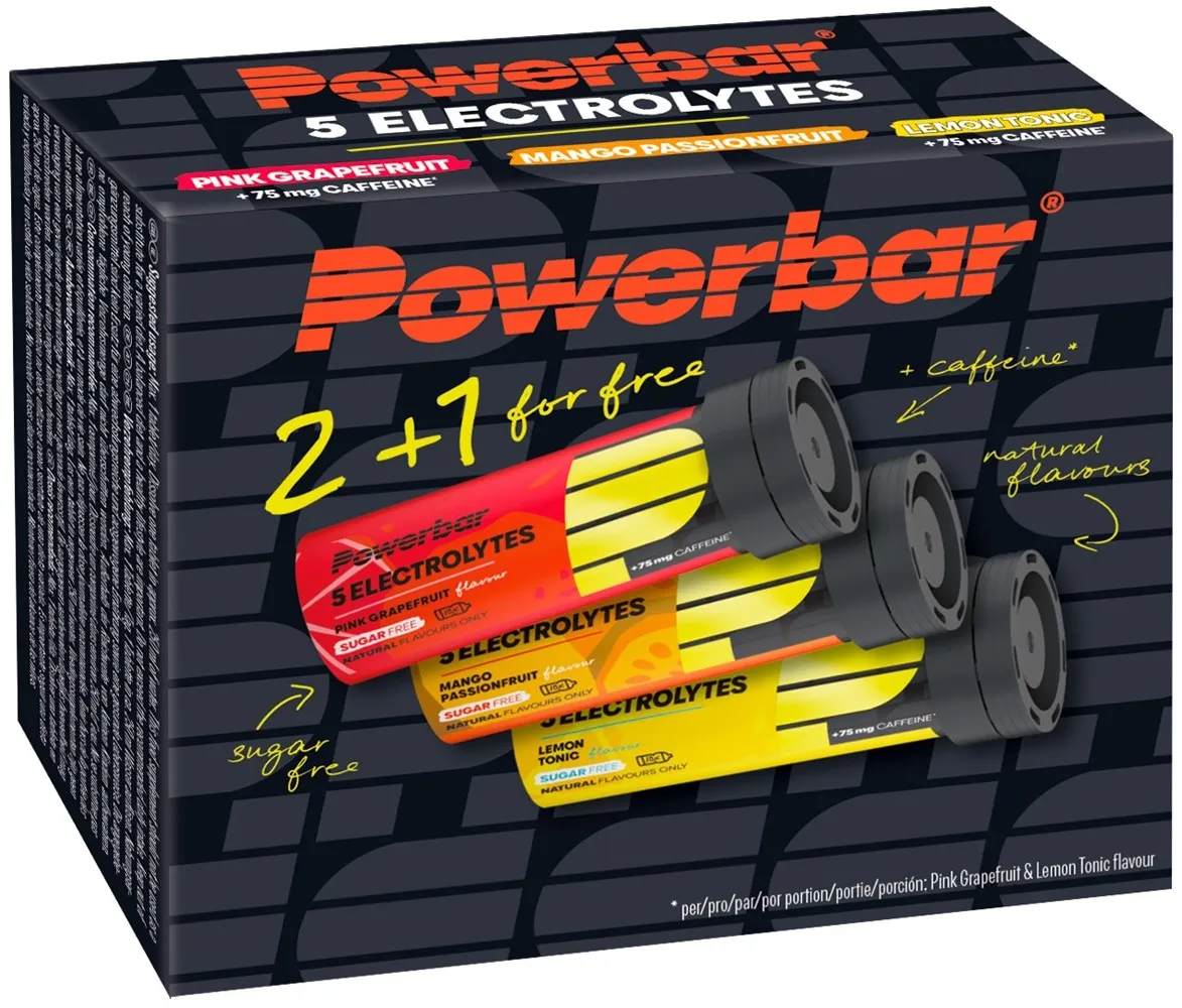Powerbar 5 Elektrolytt tabletter sampakk 3x10 stk.koffein