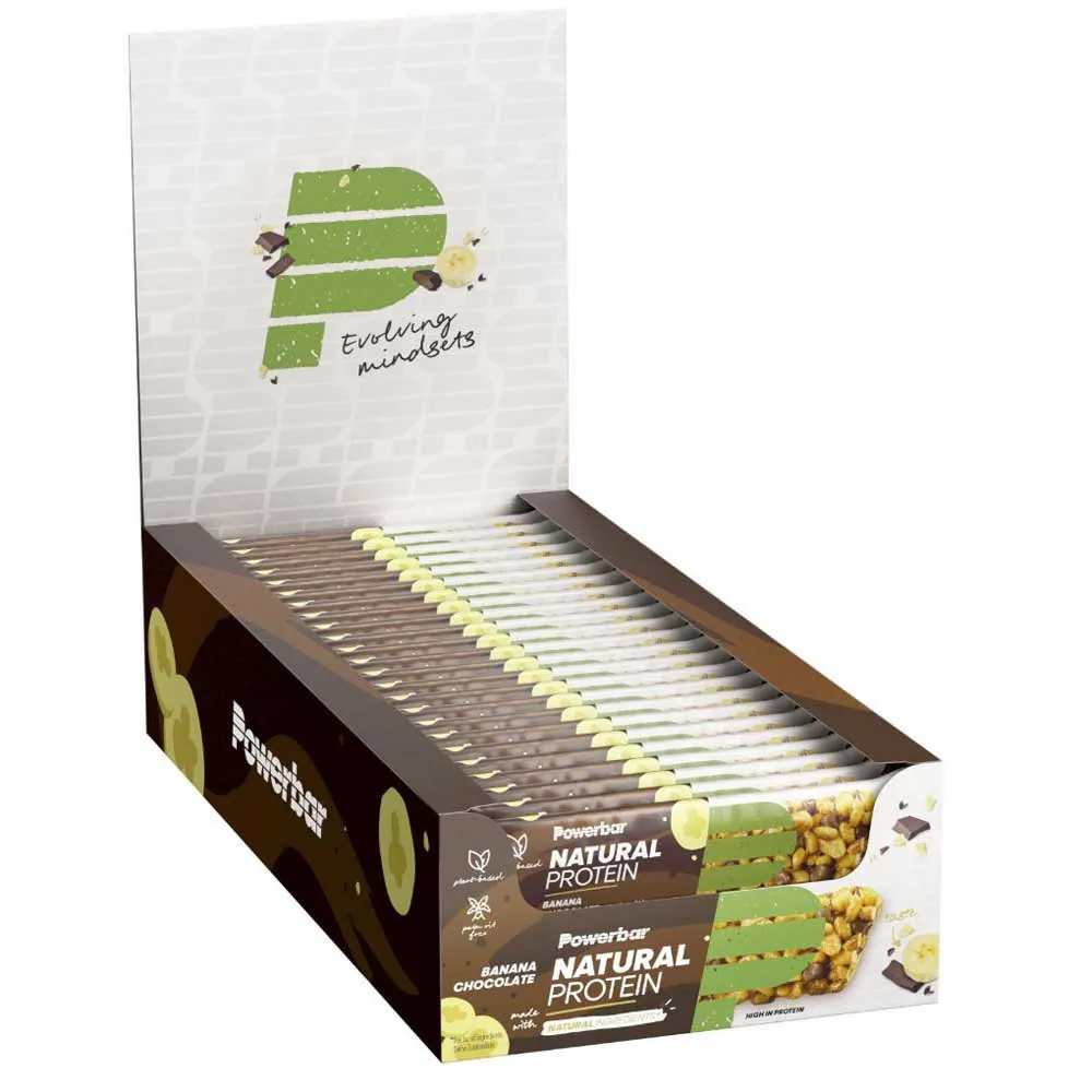 Powerbar Natural Vegan Proteinbarerboks Sjokolade Og Banan 40g 18 Enheter, Brown, One Size