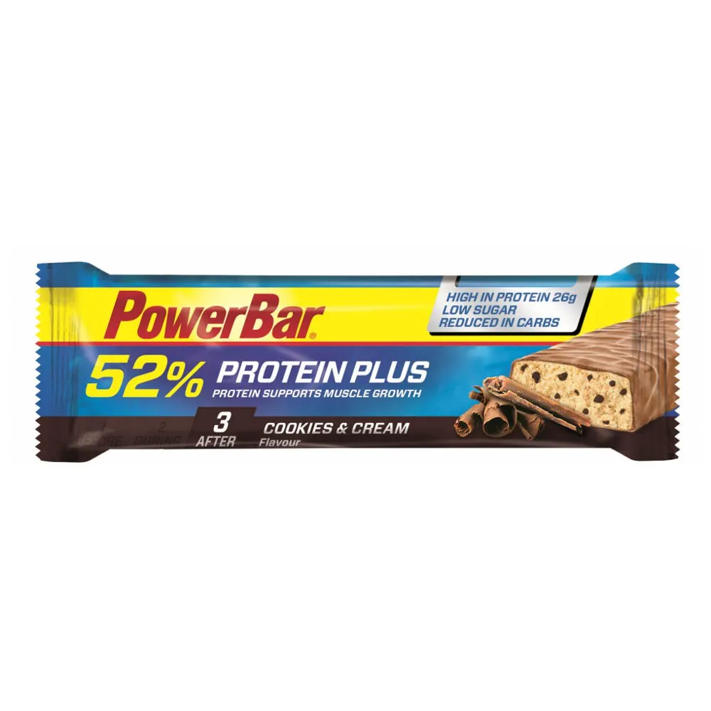 Powerbar Plus 52% Proteinbarerboks Kjeks Og Krem 50g 20 Enheter, Blue, One Size Powerbar Plus 52% Proteinbarerboks Kjeks Og Krem 50g 20 Enheter, Blue, One Size