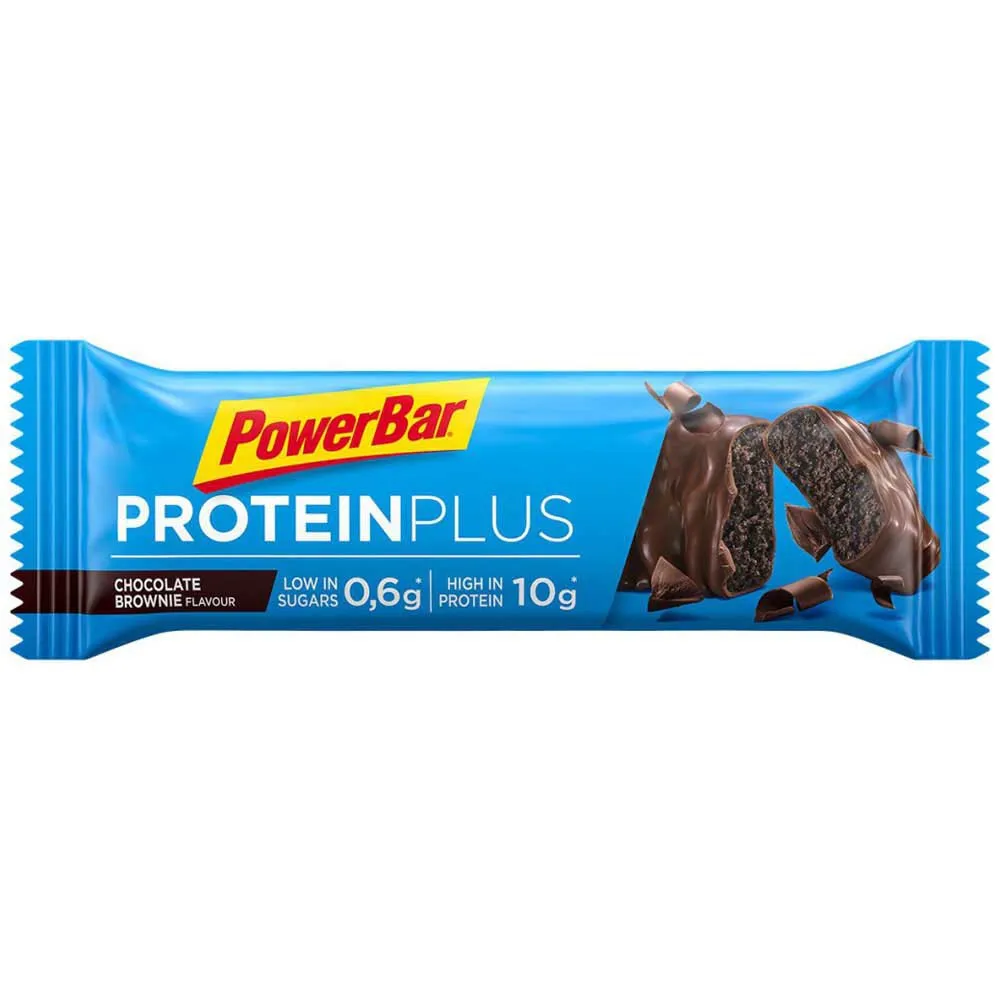Powerbar Plus Low Sugar 30% Proteinbarerboks Sjokoladebrownie 35g, Blue, One Size