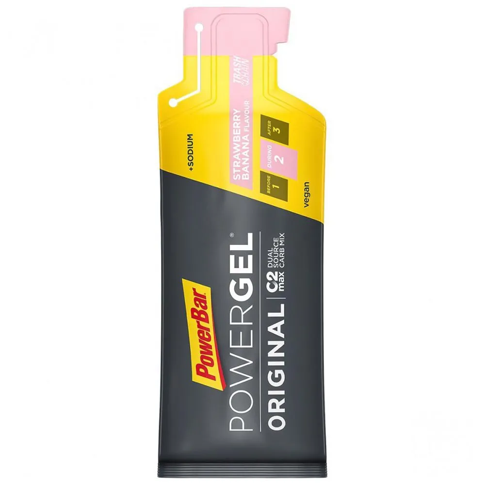 Powerbar Powergel Original Boks Med Energigeler Jordbær Og Banan 41g 24 Enheter, Yellow, One Size