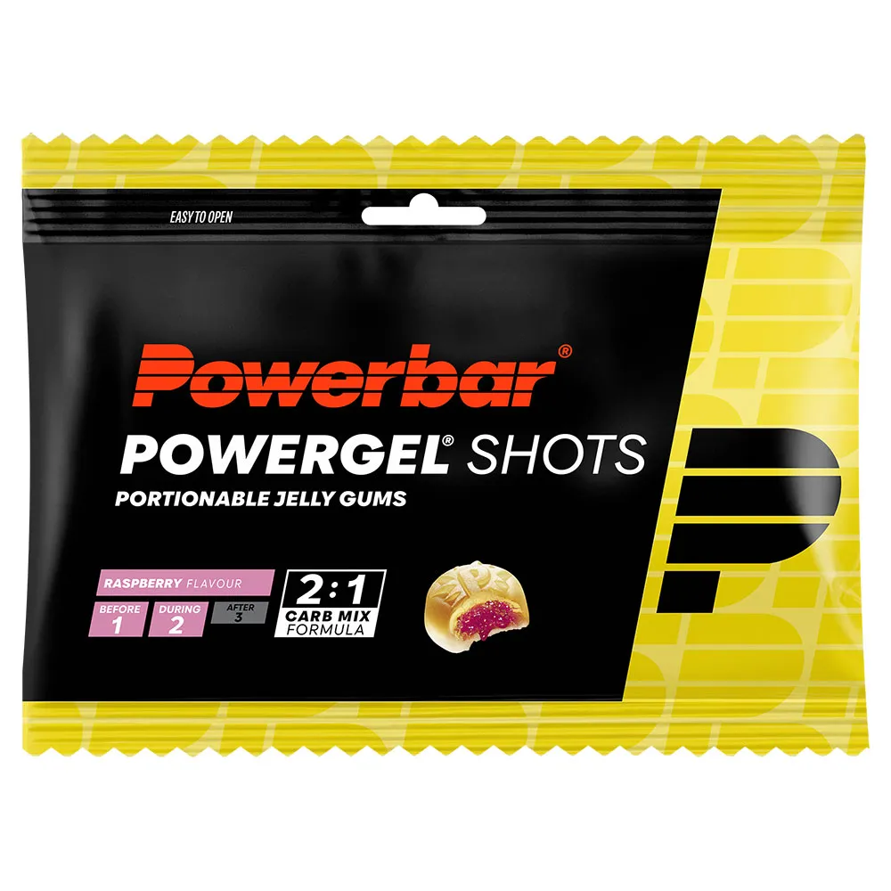 Powerbar Powergel Shot Boks Med Energigodteri Bringebær 60g 24 Enheter, Black, One Size
