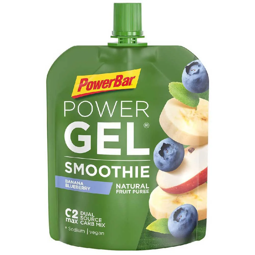Powerbar Powergel Smoothie Boks Med Energigeler Banan Og Blåbær 90g 16 Enheter, Green, One Size