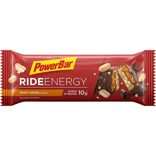 Powerbar Ride Energibar Boks Peanøtt Og Karamell 55g 18 Enheter, Red, One Size
