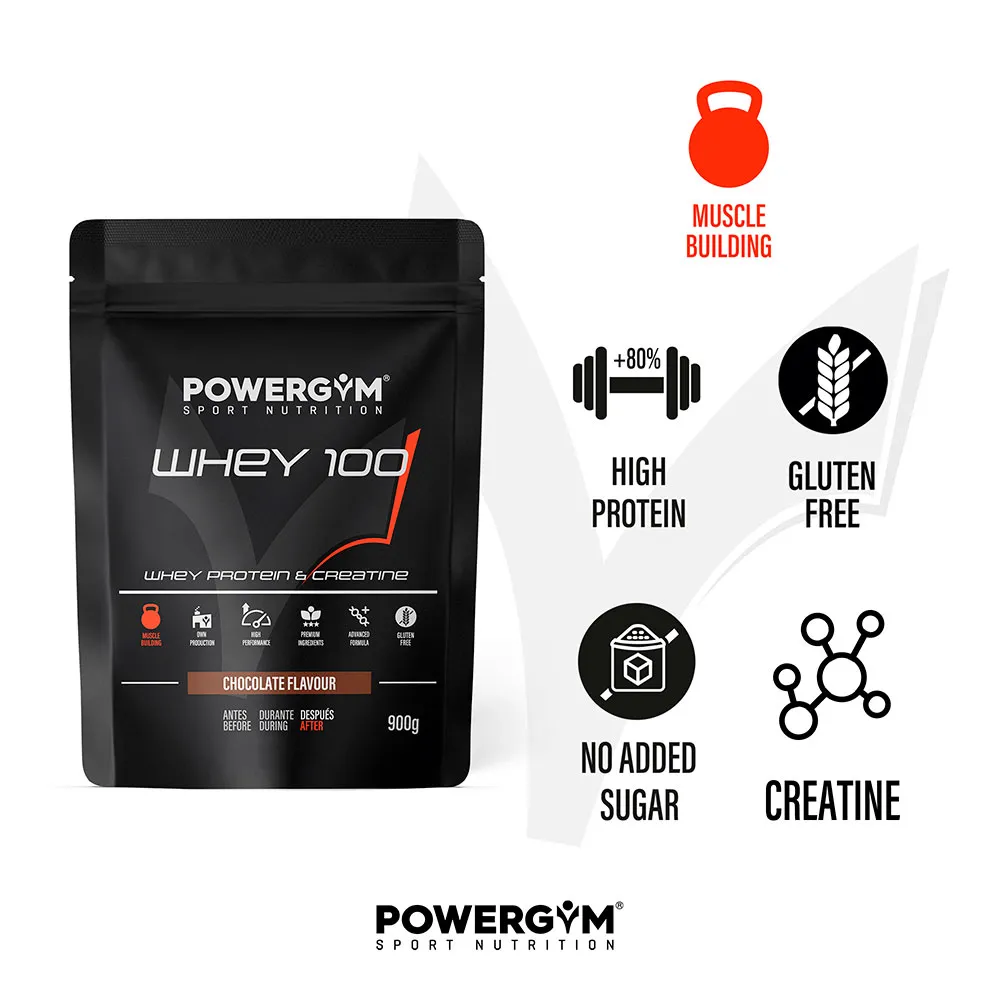 Powergym 100 Myseprotein Sjokolade 900g, One size