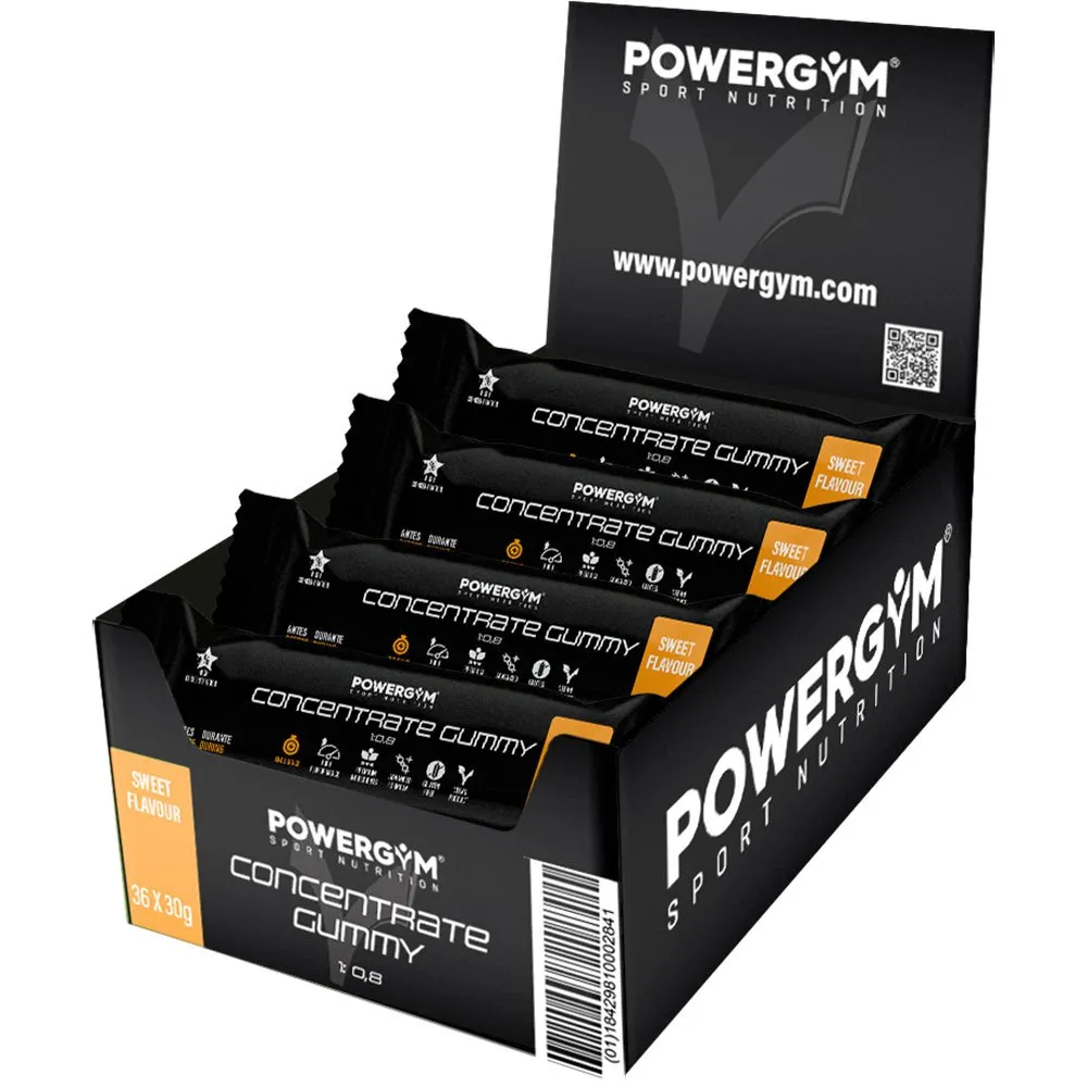 Powergym Concentrate Eske Med Seige Energibarer Nøytral Smak 30g 36 Enheter, One Size