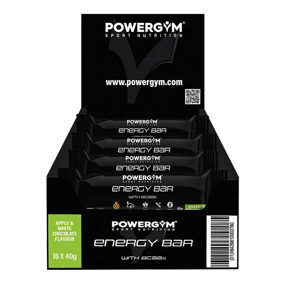 Powergym Energibar Boks Eple Og Hvit Sjokolade 40g 24 Enheter, Black, One Size Powergym Energibar Boks Eple Og Hvit Sjokolade 40g 24 Enheter, Black, One Size