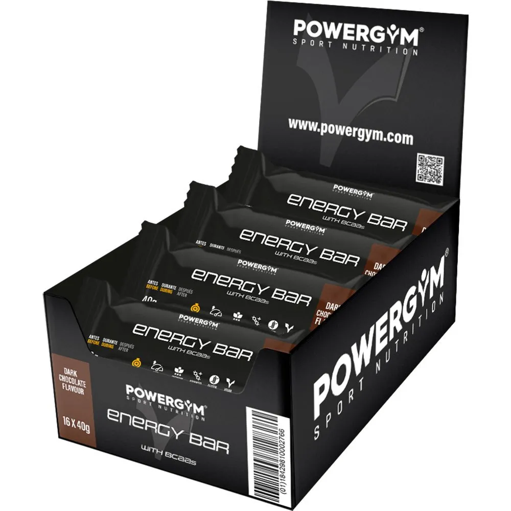 Powergym Energibar Boks Mørk Sjokolade 40g 24 Enheter, Black, One Size