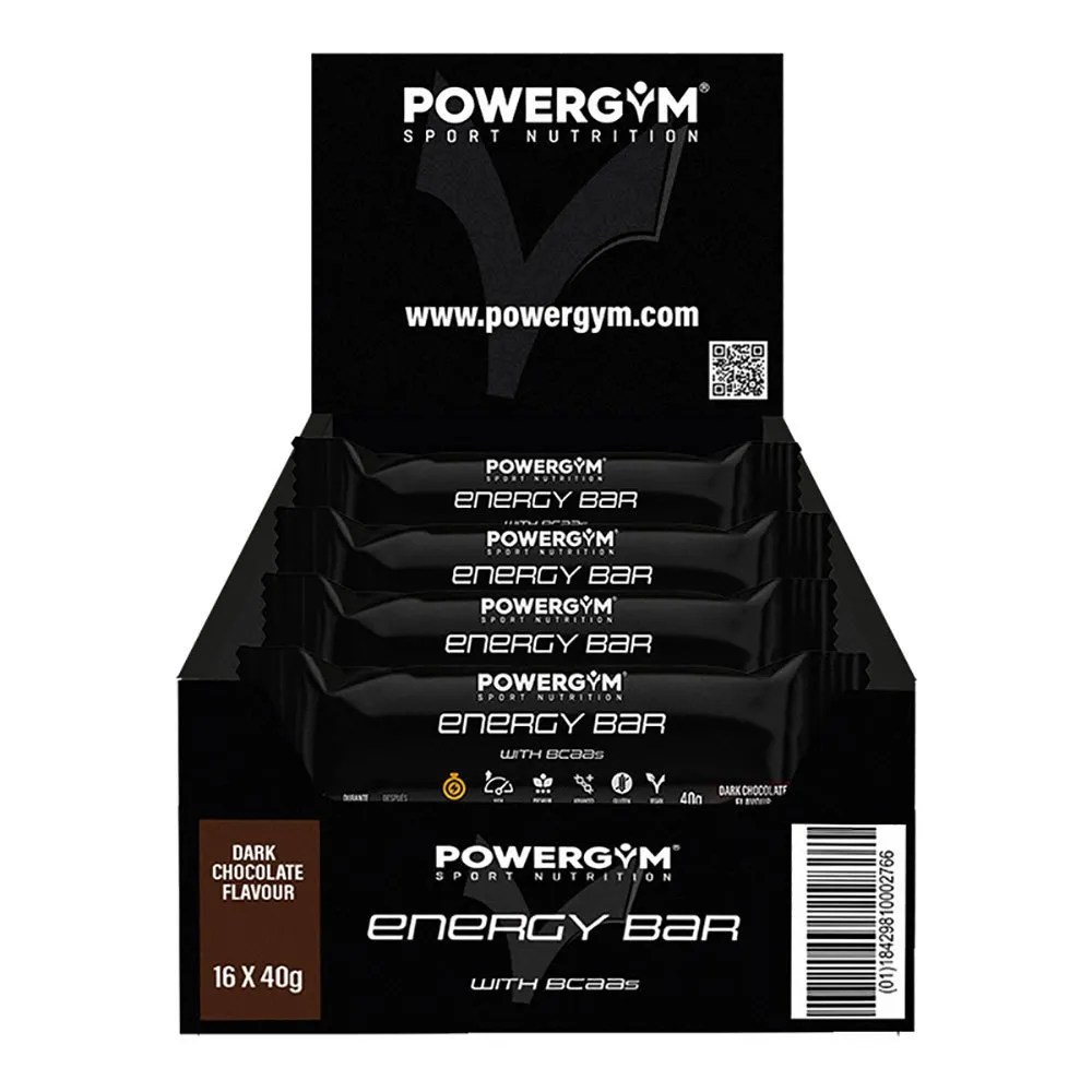 Powergym Energibar Boks Mørk Sjokolade 40g 24 Enheter, Black, One Size
