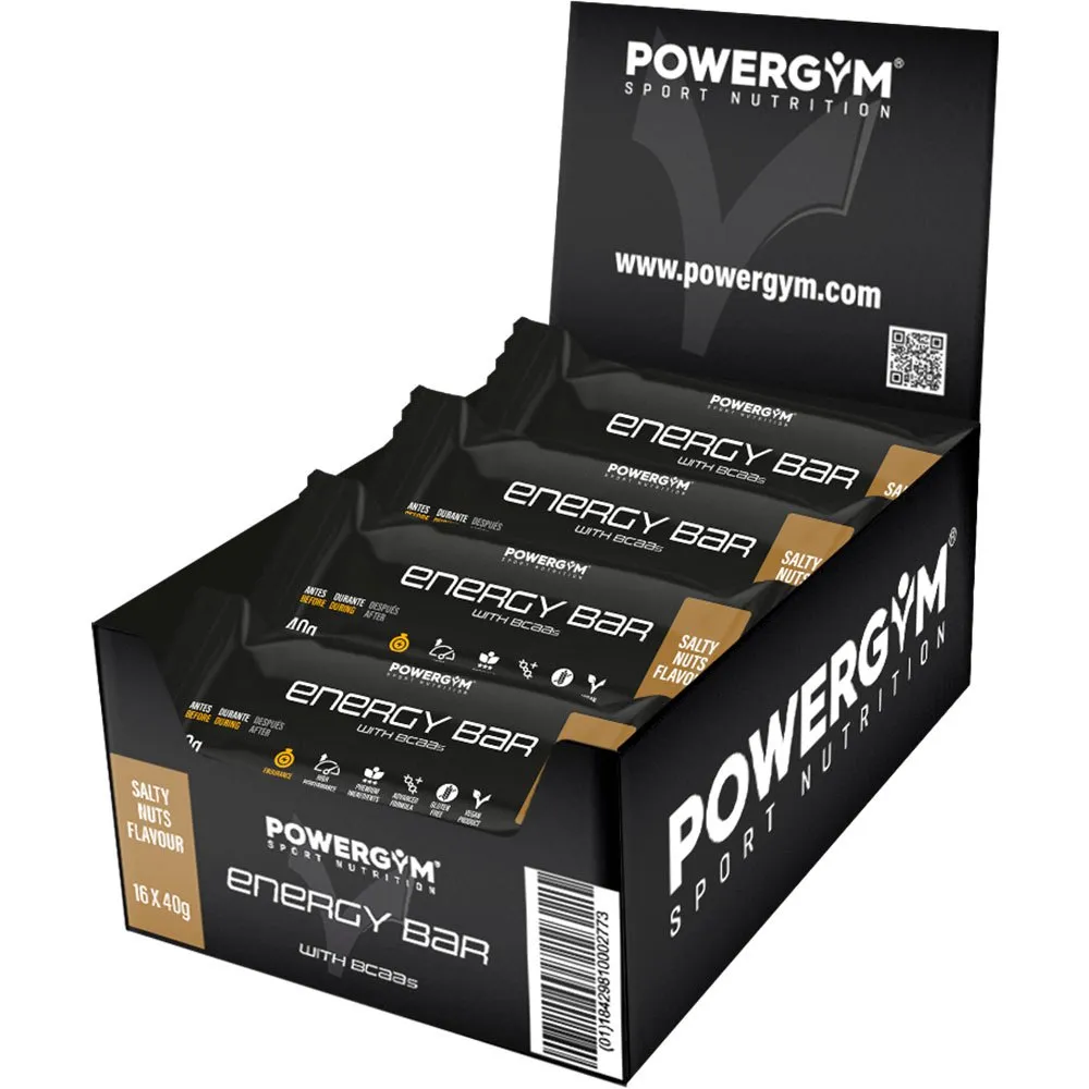 Powergym Energibar Boks Saltede Nøtter 40g 24 Enheter, Black, One Size