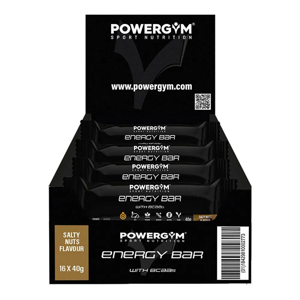 Powergym Energibar Boks Saltede Nøtter 40g 24 Enheter, Black, One Size