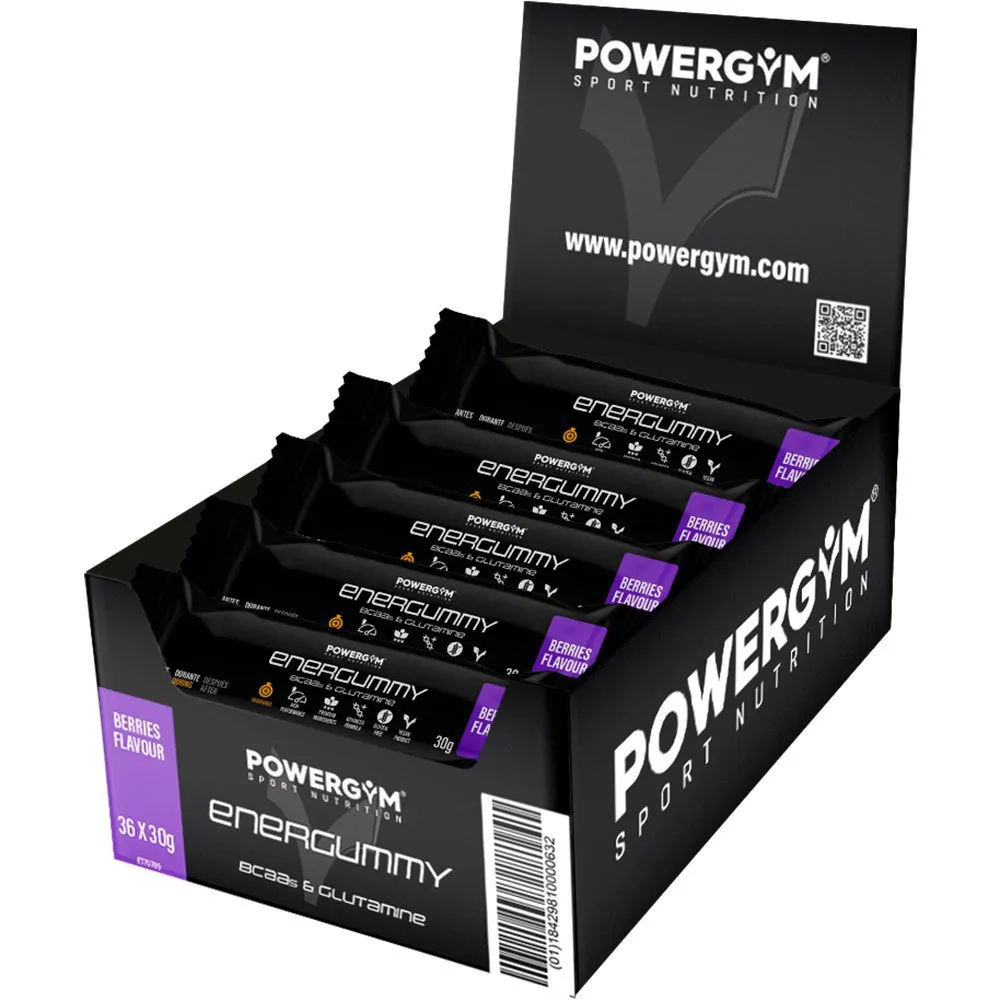 Powergym Energummy Eske Med Energibarer Med Vingummi Røde Frukter 30g 36 Enheter, Lila, One Size Powergym Energummy Eske Med Energibarer Med Vingummi Røde Frukter 30g 36 Enheter, Lila, One Size