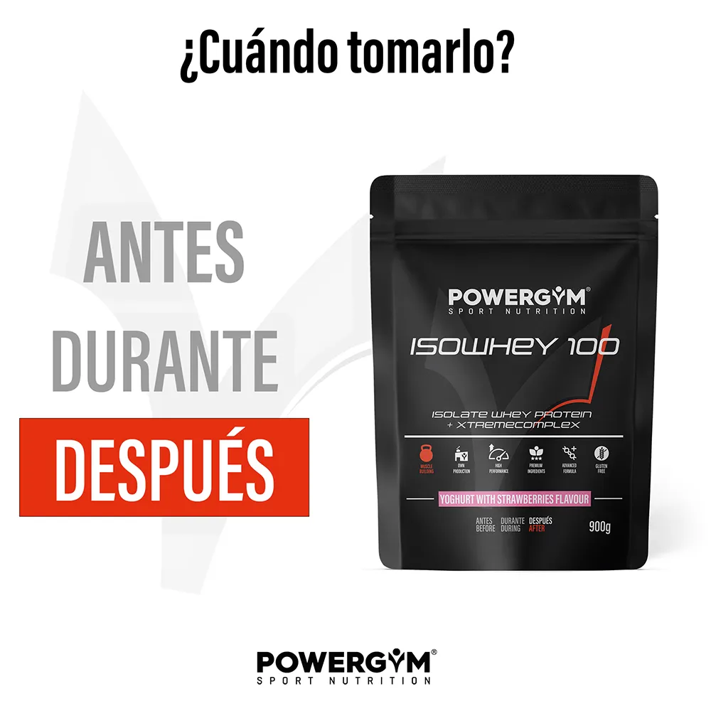 Powergym Isowhey 100 Isolert Myseprotein Yoghurt Og Jordbær 900g, One size