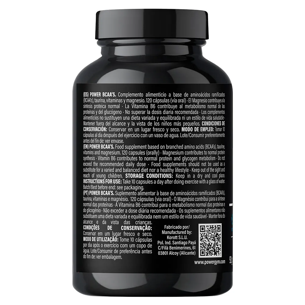 Powergym Power Bcaa´s Kapsler 120 Enheter, Neutral