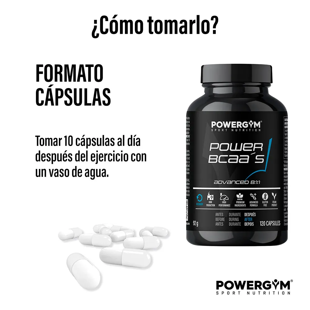 Powergym Power Bcaa´s Kapsler 120 Enheter, Neutral