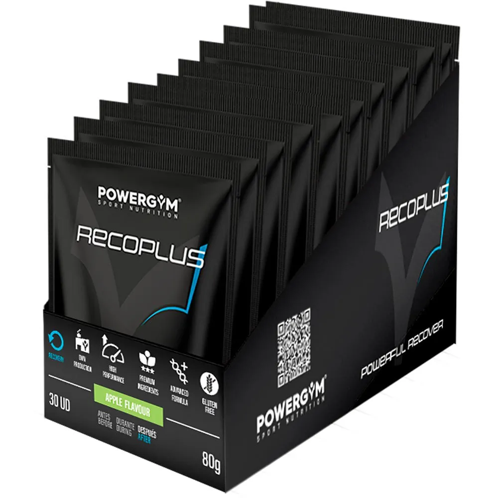 Powergym Recoplus Gjenopprettingsboks Med Enkeltdoser Eple 80g 15 Enheter, White, One Size
