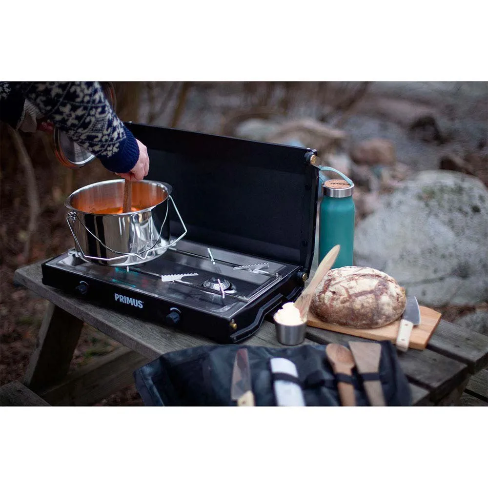 Primus Kinjia Gasskomfyr For Camping 2 Brennere, Black, One Size