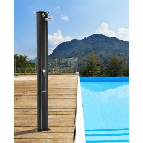 Productos Qp 40l Solardusj I Aluminium Med Fotbadkran unisex, Black, One Size