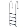 Productos Qp Stige Til Basseng Med Smal Veggmontering 4 Trinn unisex, Inox, One Size