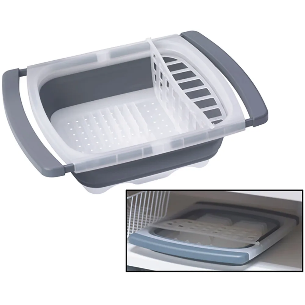 Progress Sammenleggbart Oppvaskstativ, Grey / white, 41.91-67.94cm