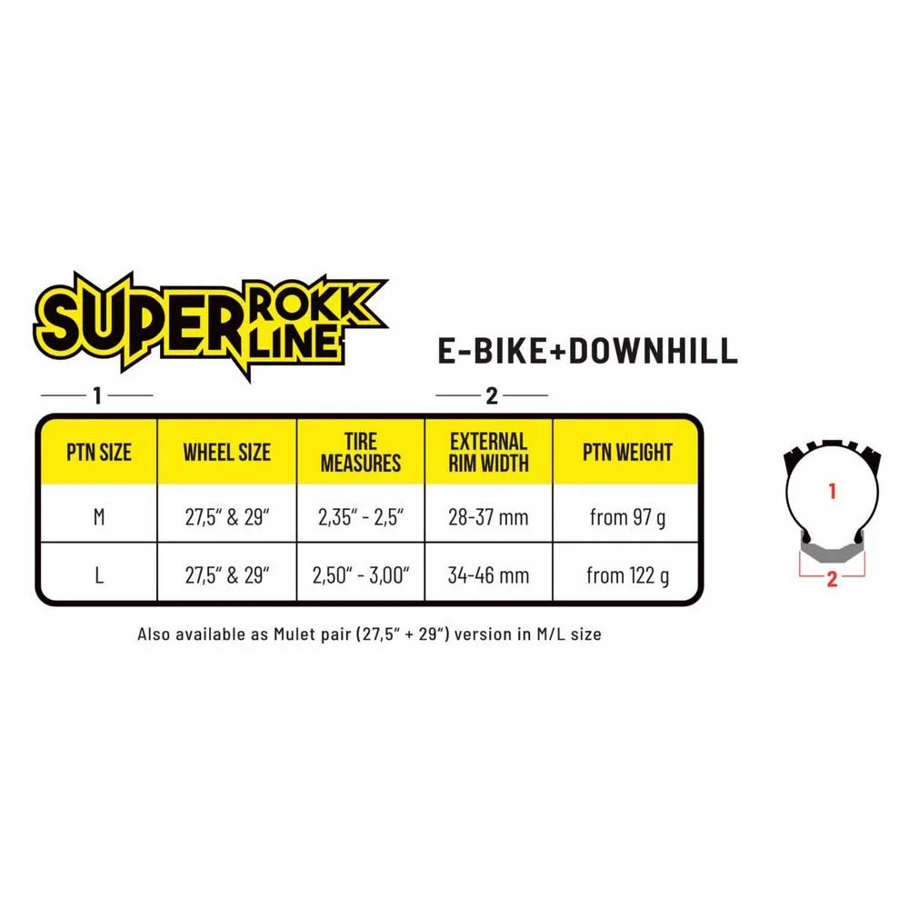 PTN Super Rokkline Schrader 40mm Punkteringsbeskyttende Skum 2 Enheter, Yellow, 29", 28-37 PTN Super Rokkline Schrader 40mm Punkteringsbeskyttende Skum 2 Enheter, Yellow, 29", 28-37