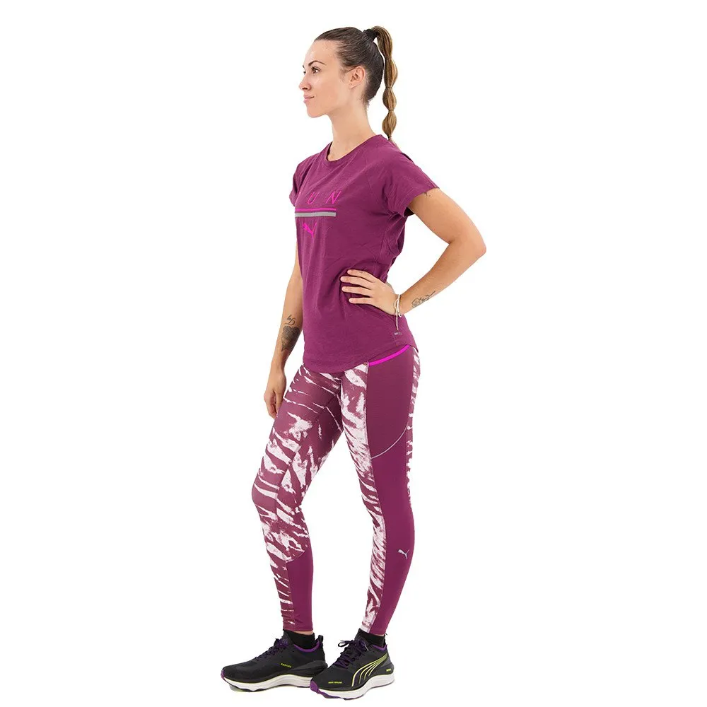 Puma 5k Graphic Hw 7/8 Leggings female, Grape wine