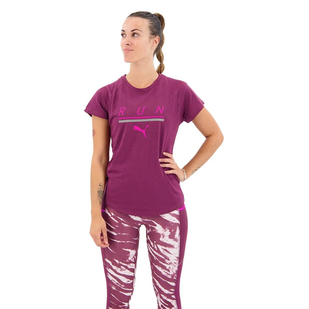 Puma 5k Logo Kortarmet T-skjorte female, Grape wine