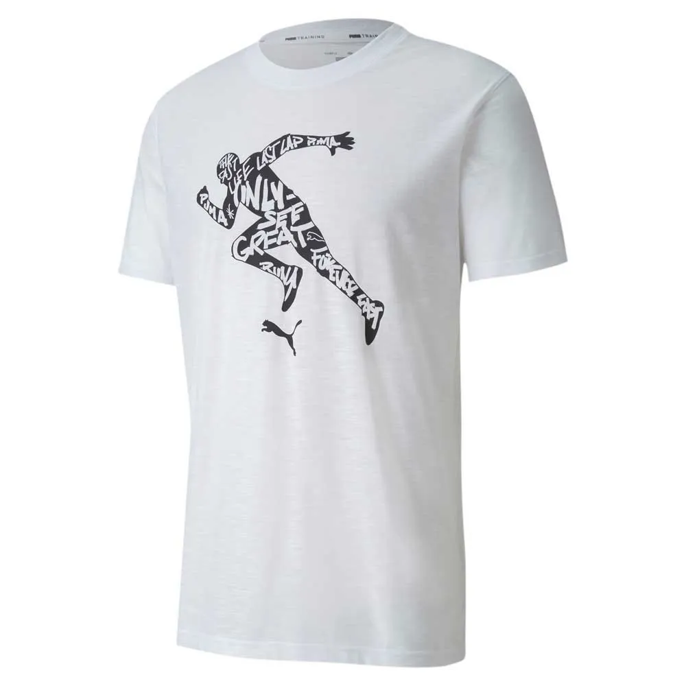 Puma Performance Graphic Kortarmet T-skjorte male, Puma white / osg runner