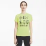 Puma Performance Slogan Kortarmet T-skjorte female, Fizzy yellow / black osg print