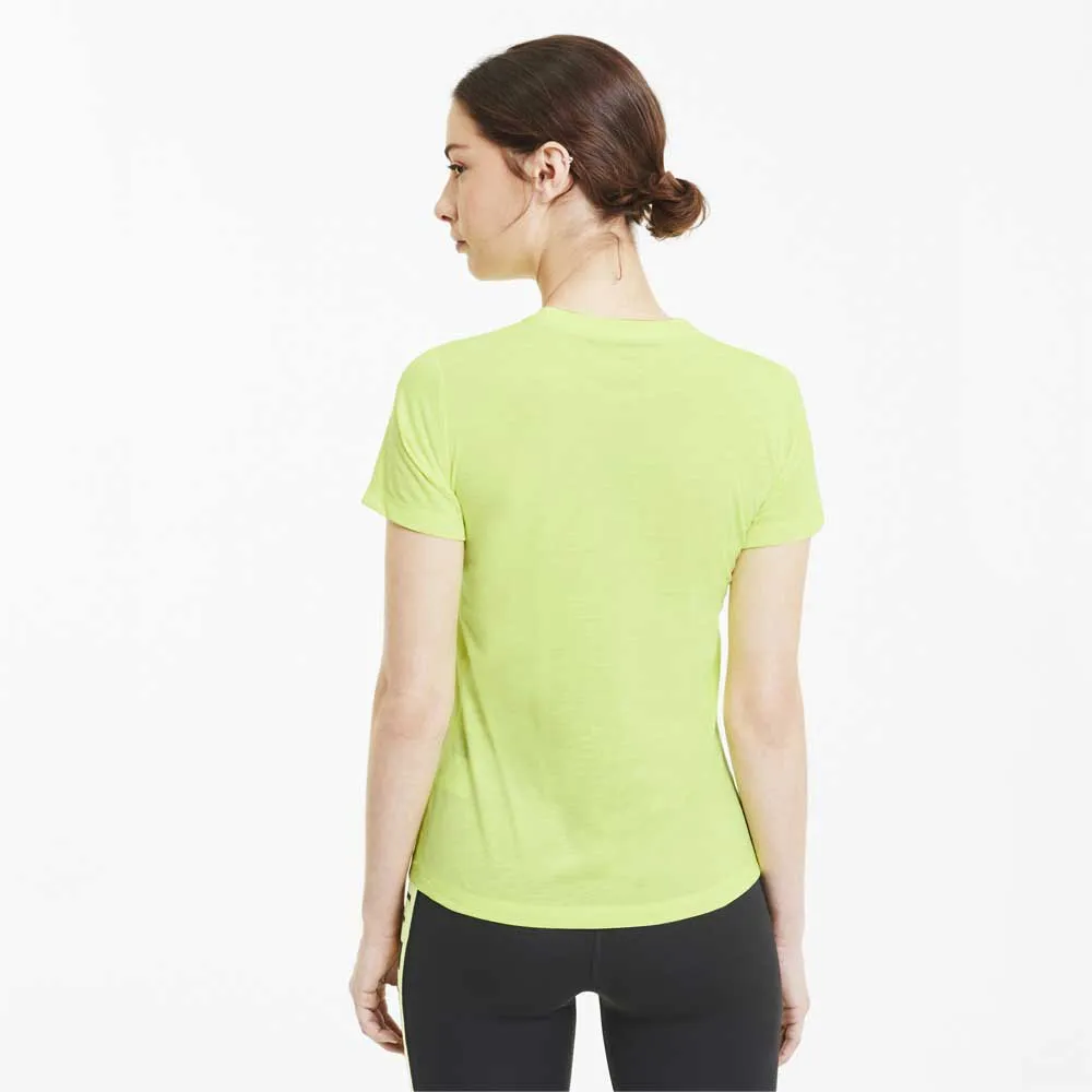 Puma Performance Slogan Kortarmet T-skjorte female, Fizzy yellow / black osg print