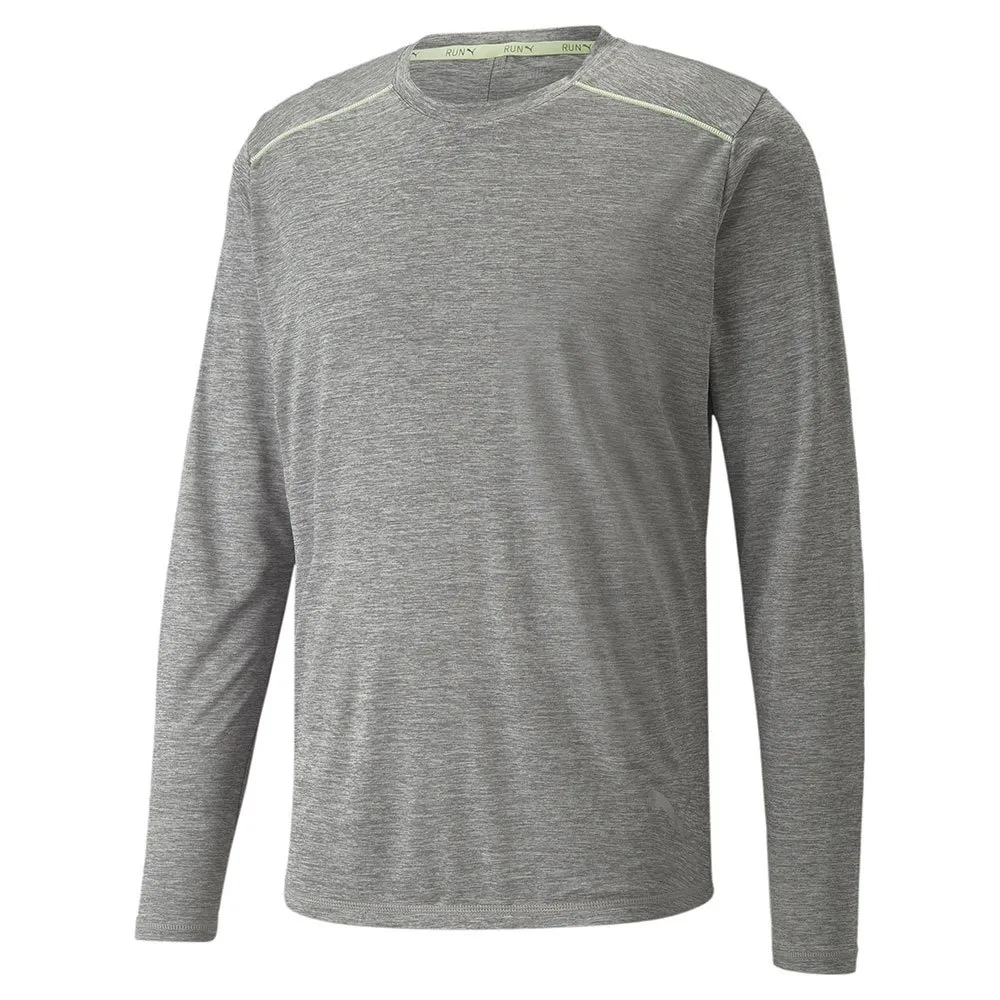 Puma Run Langarmet T-skjorte male, Medium gray heather Puma Run Langarmet T-skjorte male, Medium gray heather