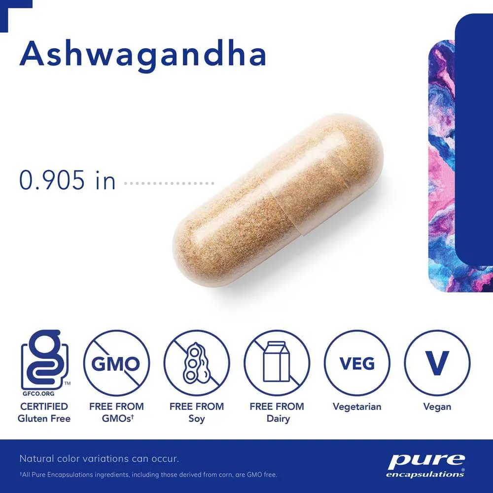 Pure Encapsulations Ashwagandha Kapsler 60 Enheter, One size Pure Encapsulations Ashwagandha Kapsler 60 Enheter, One size