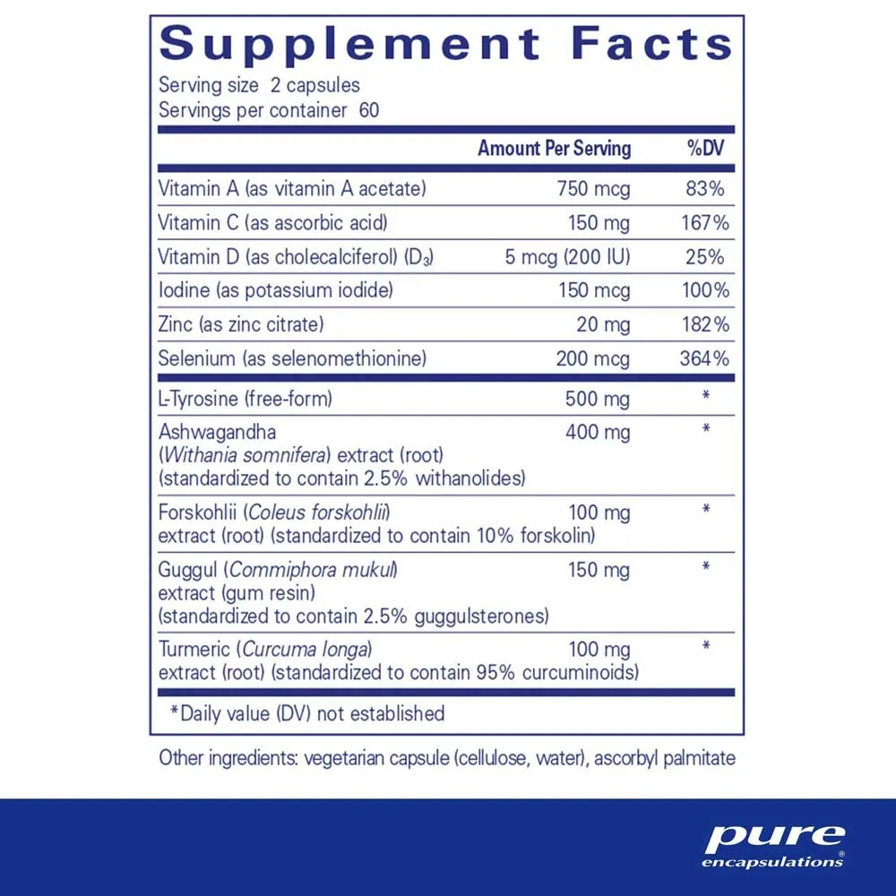 Pure Encapsulations Thyroid Support Complex Kapsler 120 Enheter, One size