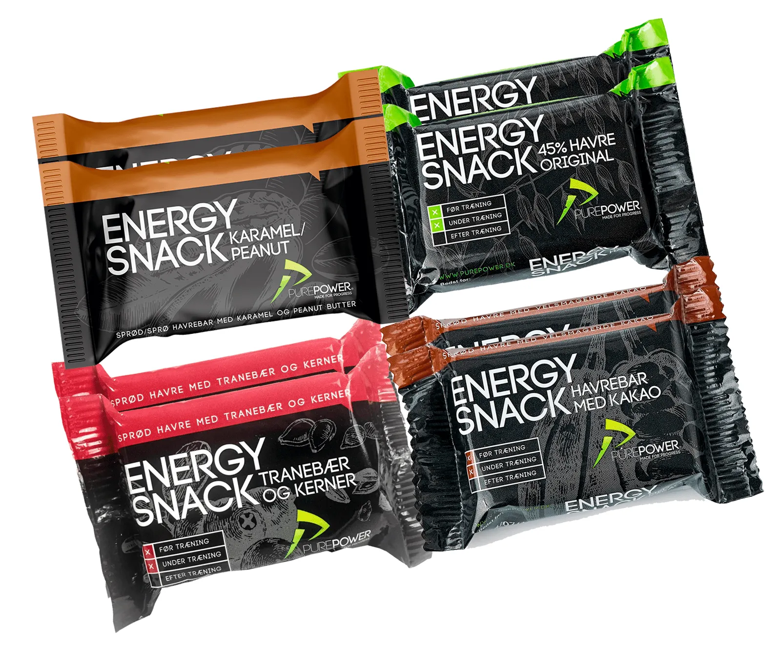 PurePower Energy Snack energibar 2 x 4 varianter 60 g