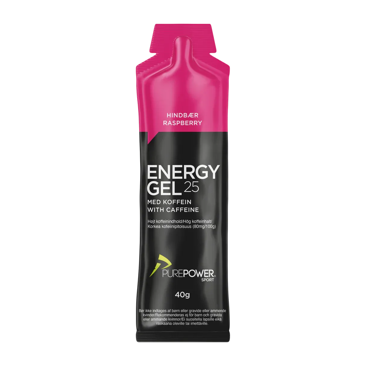 PurePower Koffein Bringebær Energigel 12 stk
