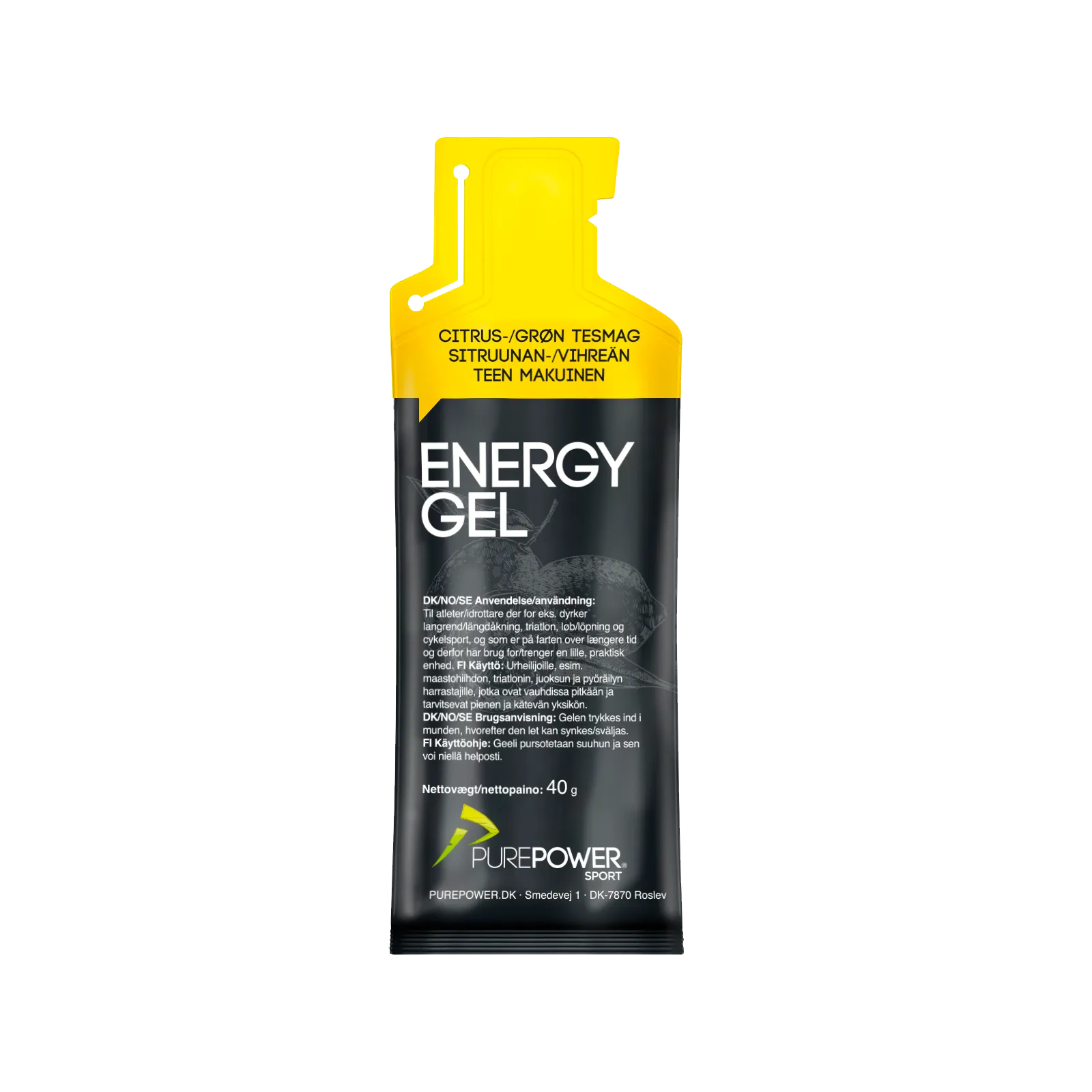 PurePower Sitrus & Grønn Te Energigel
