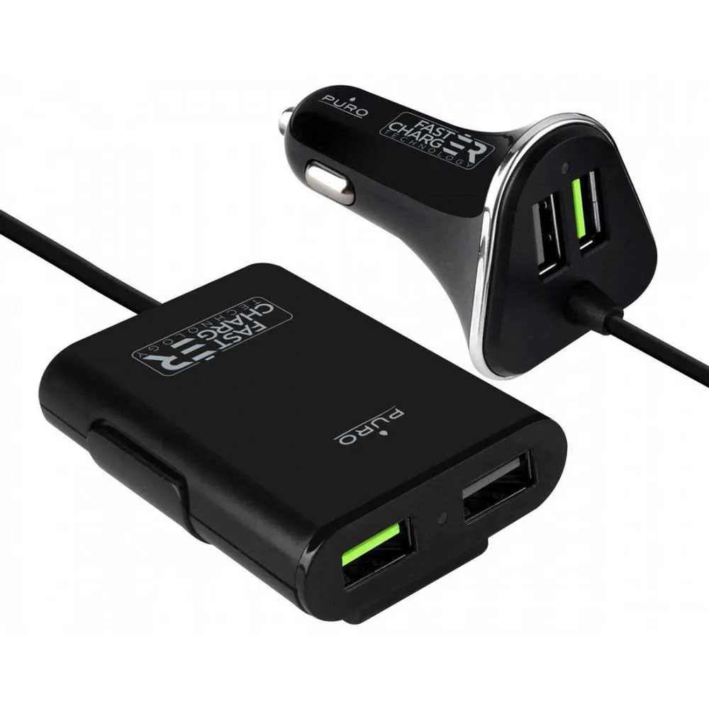 Puro Passenger Usb + Usb 6.8a 2 Ports Lader, Black, One Size
