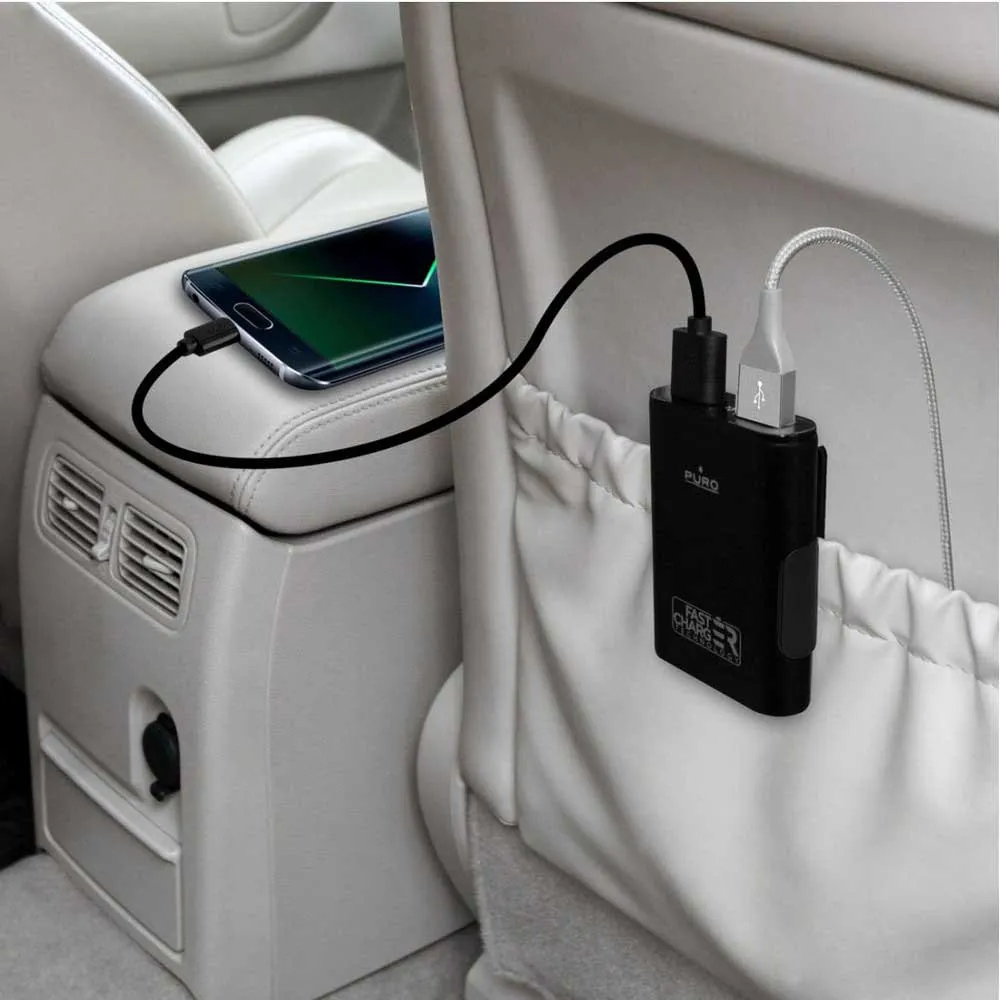Puro Passenger Usb + Usb 6.8a 2 Ports Lader, Black, One Size