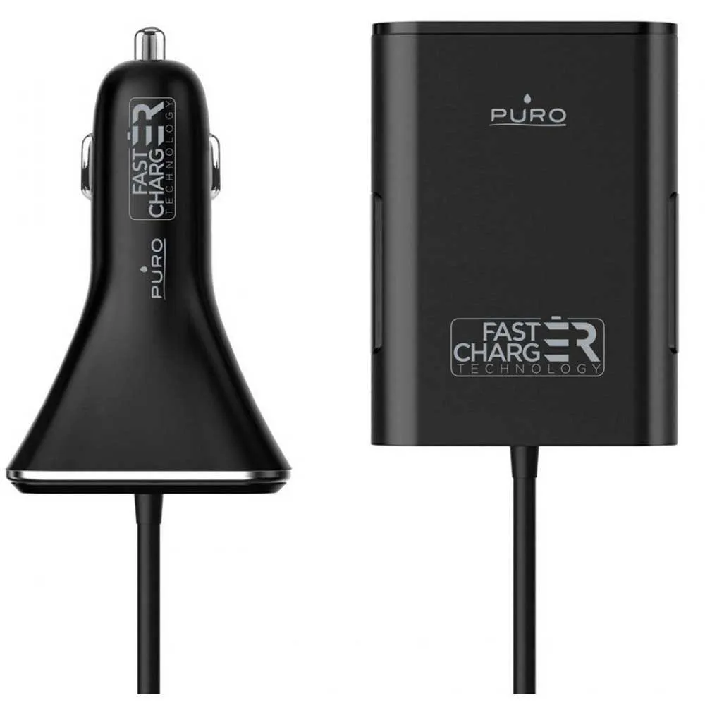 Puro Passenger Usb + Usb 6.8a 2 Ports Lader, Black, One Size