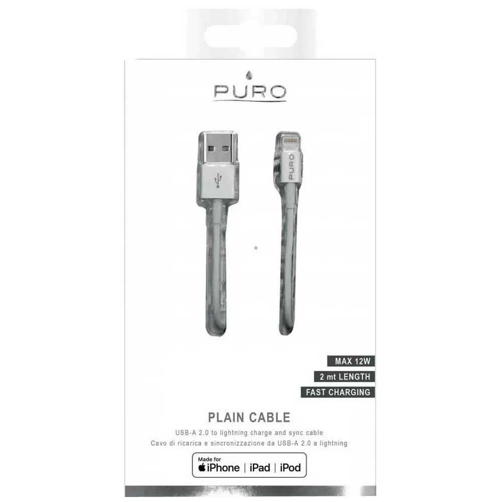 Puro Usb-lightning Mfi 2.1a 1m Lader, White, One Size Puro Usb-lightning Mfi 2.1a 1m Lader, White, One Size