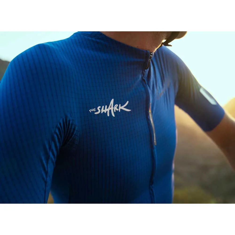 Q36.5 Pinstripe Pro Nibali Kort Ermet Trøye, Ocean blue
