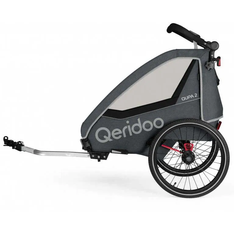 Qeridoo Qupa2 Sykkelvogn, Grey, Max 60kg Qeridoo Qupa2 Sykkelvogn, Grey, Max 60kg