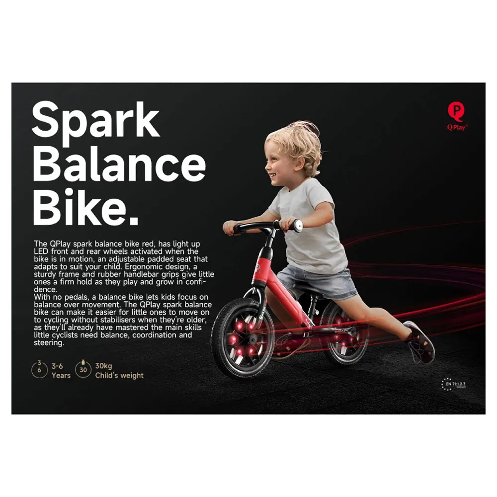 Qplay Spark 12´´ With Led Lights Løpesykkel, Barnesykkel