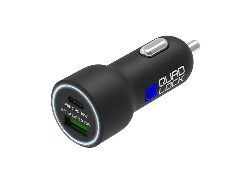 Quad Lock Dual USB 12V Car Charger